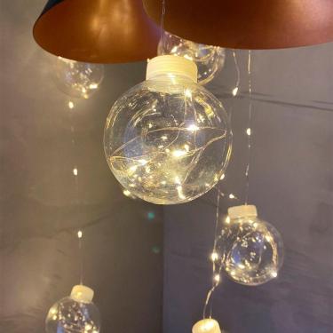 Imagem de Varal Led 10 Lampadas Bola Incandescentes Fio De Fada Branco Quente