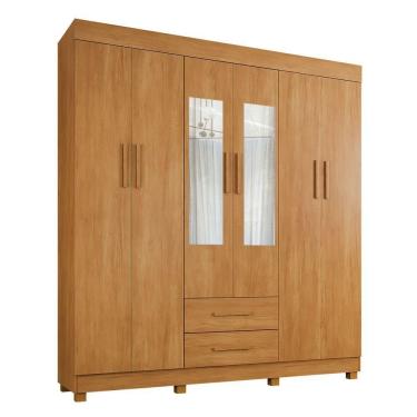 Imagem de Guarda Roupa Leblon 6 Portas 2 Gavetas 7 Prateleiras Cinamomo