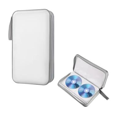 Imagem de ZNDAW Capa de DVD para carro, organizador de CD com capacidade para 96 unidades, suporte de armazenamento de DVD de plástico rígido, organizador de carteira de armazenamento de disco de CD para