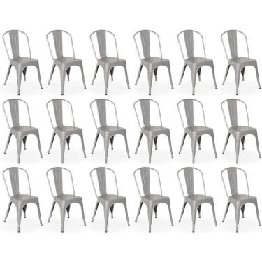 Imagem de Kit 18 Cadeiras Iron Tolix Design Industrial - Cinza