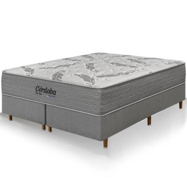 Imagem de Cama Box King Size Colchão Córdoba Molas Ensacadas Duo Face 193x203x70