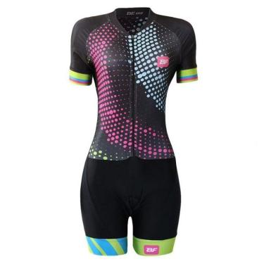 Imagem de Macaquinho Ciclismo Be Fast Ondas Forro em Gel Feminino-Feminino