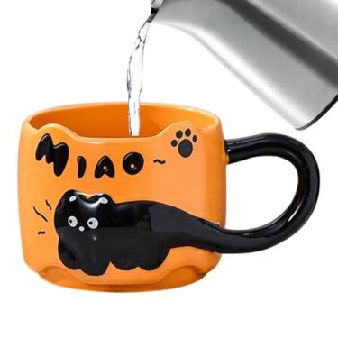 Imagem de Xícara de chá de gato, copos empilháveis de animais - Caneca engraçada de cerâmica de desenho animado para café, chá, cozinha, meninas, mãe, pai