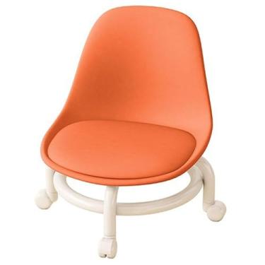 Imagem de BSNANCA Banqueta de rolamento baixo com rodas, banco de rolo de plástico de baixa altura 360° giratório pequeno banco com rodas universais banco de pé (vermelho) (verde) (laranja)