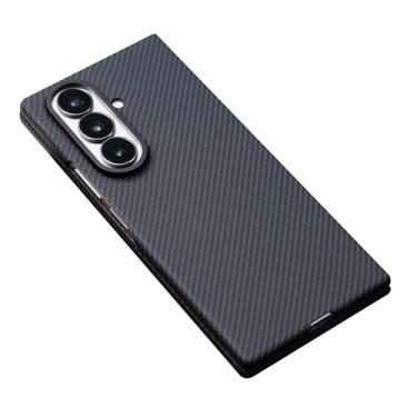 Imagem de FWYANZH Capa magnética para Samsung Galaxy Z Fold 7, película protetora de tela integrada, fina, textura de fibra de carbono, capa de proteção contra quedas, preta, dobra 7