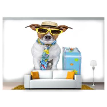 Imagem de Papel De Parede Animal Cão Férias Passagem 3D Anm163 - Você Decora