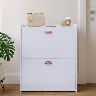 Imagem de Sapateira 2 Andares New Organizadora com Banco 2 Portas Basculantes Hall de Entrada(CLOSET BRANCO)