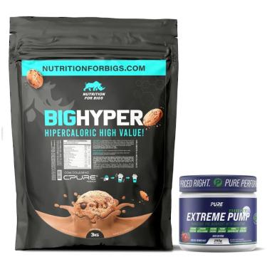 Imagem de Hipercalórico BigHyper Nutrition For Bigs + Pré Treino Extreme Pump Night S/ Cafeína Pure Athletic-Feminino