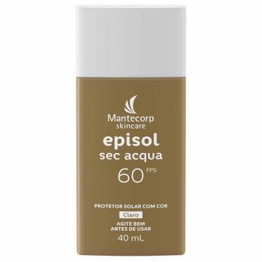 Imagem de Protetor Solar Facial com Cor Mantecorp Skincare Episol Sec Acqua FPS 60 Claro-Unissex