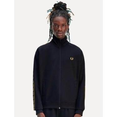 Imagem de Jaqueta Fred Perry Masculina Contrast Tape Track Azul Marinho-Masculino