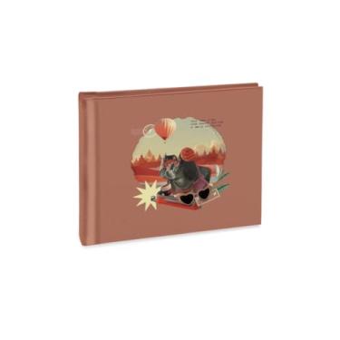 Imagem de Álbum de fotos Ical, encadernação fotolivro autocolante, com 12 páginas de papel rígido branco - compatível com Polaroid e Instax mini - linha Instalovers pequeno - modelo marrom balão viagem - 717