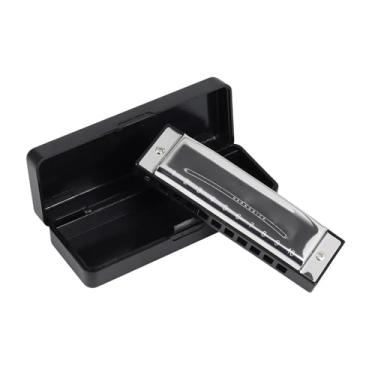 Imagem de Gaita Diatônica Profissional Blues Diatônica 12 Teclas Opcionais 10 Furos 20 Notas Com Caixa de Piano