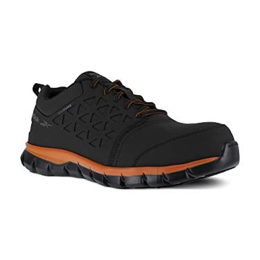 Imagem de Reebok Tênis masculino Rb4050 Sublite Cushion Safety Athletic Work Composite Toe preto e laranja, Preto, 10.5 Wide