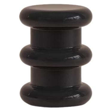 Imagem de Fxzqgnh Banqueta Redonda Criativa para Trocar Sapatos, Ideal para Sala de Estar E Quarto, Preto