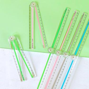 Imagem de 1 régua dobrável multifuncional de estudante de desenho animado régua triangular 30 cm plástico dobrável reto exame de desenho