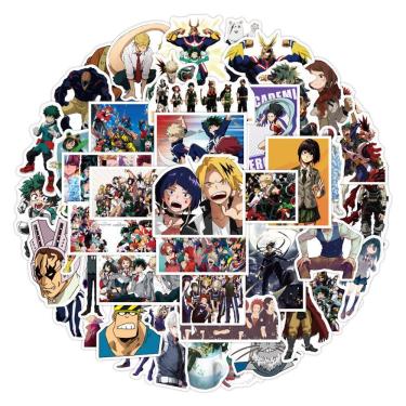 Imagem de Pacote de adesivos My Heros Academias Anime 50 unidades 4-8 cm