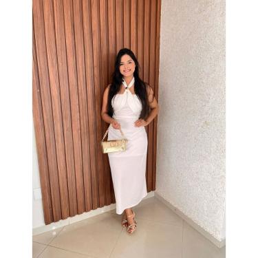 Imagem de Vestido Longo Frente Unica Detalhe Boho Chique Crisconf