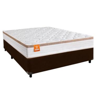 Imagem de Colchão Casal Molas Ensacadas + Box Marrom - Isis - Inducol