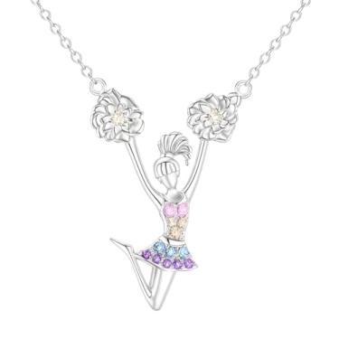 Imagem de Colar de coração esportivo, 9 opções de esportes diferentes: basquete, líder de torcida, ginástica, softbol, vôlei, bailarina, corredor, acessórios esportivos presente de aniversário - diamantes