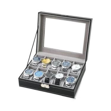 Imagem de Caixa Organizadora De Relógios Em Couro PU Com 2-12 Compartimentos, Es