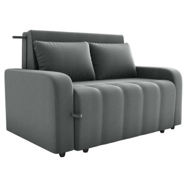Imagem de Sofa Cama 2 Lugares 138 Cm Amora Veludo Maserati Milani Store Chumbo