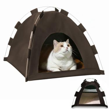 Imagem de Caminha Tenda Gato Cachorro Pet Coelho Animais Estimaçao Casinha Dobravel Portatil Arranhador Rasqueavel Confortavel