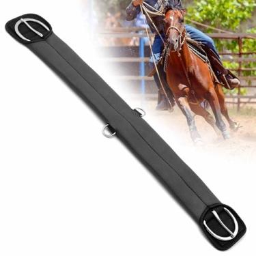 Imagem de Jeffers Equine Western PVC Straight Cinch – Perímetro de cavalo preto para selas, corda, corrida de barril, equitação em trilha – 1/10.2 cm de espessura, 4 camadas de nylon reforçado, ferragens de aço