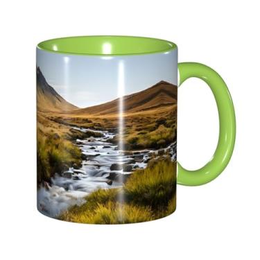 Imagem de Zeraoke Canecas de café criativas com estampa de cachoeira de montanha, personalizadas, presente para família, tamanho de 325 ml, unissex