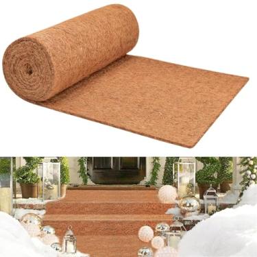 Imagem de ZeeDix 1 pacote com 40,6 x 203,2 x 0,7 cm tapetes espessos antiderrapantes para gelo e neve - Tapete de fibra de coco natural para jardim, porta da frente, escadas, varanda ao ar livre caminhada