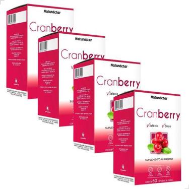 Imagem de Kit 4 Potes Cranberry Suplemento Fruta Natural Concentrado 500mg Extra