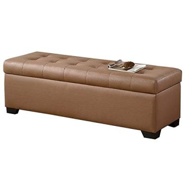 Imagem de FAMEOYA Banqueta otomana, banco de cama, sofá com tecnologia confortável, tecido de grande capacidade, pode ser virado para quarto, sala de estar, casa, banco de troca de sapatos, vários tamanhos