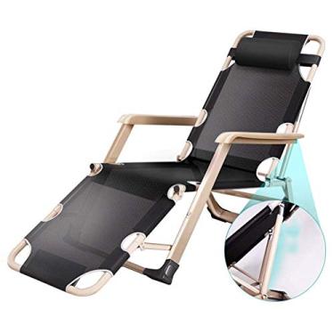 Imagem de LMJYU - Cadeira preta ajustável com travesseiro removível, cadeira reclinável de gravidade zero grande para pessoas pesadas, suporta 199 kg