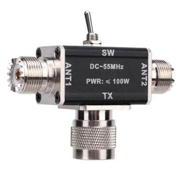 Imagem de GOTOTOP Interruptor de Antena Coaxial de 2 Vias, 1 Entrada 2 Saídas 55MHz 100W Proteção de Aterramento Cortada para Rádio YouKits HAM CB