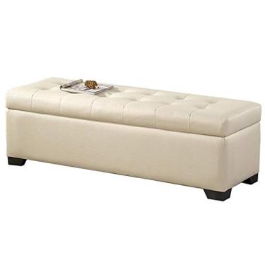 Imagem de FAMEOYA Banqueta otomana para pés e sofás, tecido de tecnologia confortável, armazenamento de grande capacidade, pode ser virado para quarto, sala de estar, casa, banco de troca de sapatos, vários