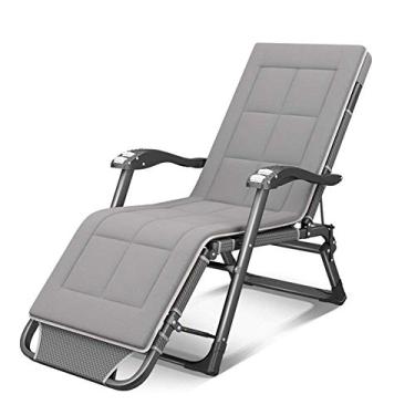 Imagem de YYBOES Cadeira de acampamento Sunlounger, poltrona reclinável de gravidade zero, cadeira dobrável para almoço, cadeiras de praia para varanda doméstica, com encosto de cabeça, cadeira reclinável ao ar