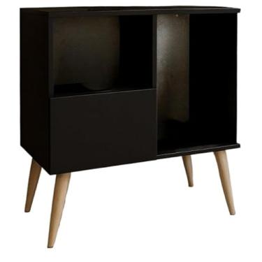 Imagem de Bar Vintage De Aparador De Sala De Jantar Com ArmáRio Para Vinhos(PRETO)