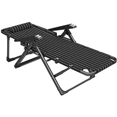 Imagem de Espreguiçadeira de jardim, espreguiçadeira dobrável, cadeiras reclináveis de pátio, espreguiçadeiras dobráveis portáteis com almofada ajustável para praia, piscina, jardim, espreguiçadeira externa e