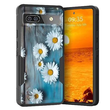 Imagem de KJFHDJFDH Capa para Pixel 7A, camada dupla, híbrida, resistente, resistente, à prova de choque, policarbonato rígido + capa protetora de silicone macio para Google Pixel 7A 5G de 6,1 polegadas,
