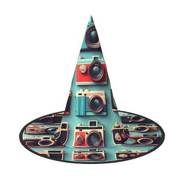 Imagem de SKKNT Retro Cool Camera Collection Print Costume Partieshat Carnival Halloween Witch Hat Foldable Hat For Themed Event
