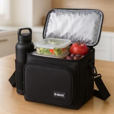 Imagem de Bolsa Térmica Grande Marmita Lancheira Alça Ombro Removível Academia Trabalho Passeio Escola Praia - Material Premium Resistente - Alça de Mão 2 Compartimento e 2 Bolsos Laterais (Cinza)