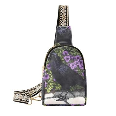 Imagem de CEBUGI Bolsa tiracolo feminina preta com alça tiracolo de couro para trilhas, viagens ao ar livre