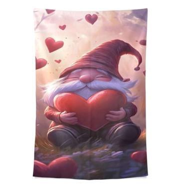 Imagem de STAYTOP Tapeçaria de parede de gnomo fofo para decoração de casa, decoração de dormitório, sala de estar, quarto, tapete de parede (60 × 51 pol.)