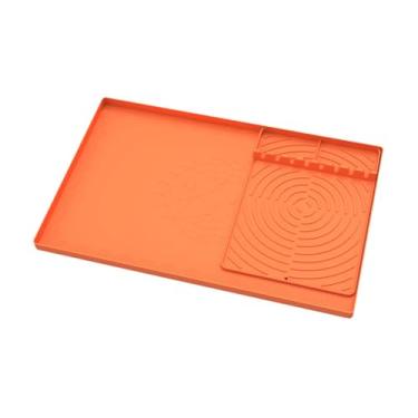 Imagem de YWJLQH Tapete de silicone ao calor, tapete para fritadeira a ar, protetor impermeável e isolante térmico para acessórios de cozinha, Laranja