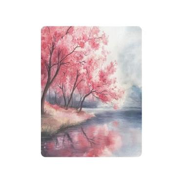 Imagem de xigua Lençol de berço em aquarela com flor de cerejeira para meninas e meninos, lençol macio e respirável adequado para berço padrão e cama infantil 68,5 x 99 cm