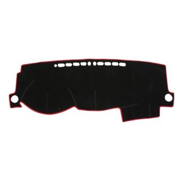 Imagem de VekAuto Capa de painel compatível com Toyota Corolla 2004-2008, poliéster antiderrapante preto vermelho painel painel capa tapete