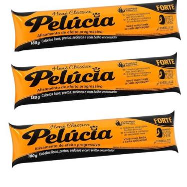 Imagem de Alisante Henê Pelúcia Forte BISNAGA 180g Kit C/ 3UN