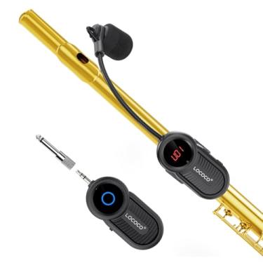 Imagem de Microfone Sem Fio UHF para Instrumentos de Sopro, com Receptor e Transmissor Recarregáveis, Adequado para Flauta Piccolo e Clarinete
