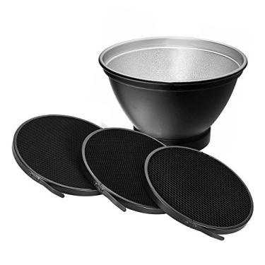 Imagem de Abajur Difusor de Refletor com Apoio Elinchrom 210mm grades favo mel 10 30 e 50 para acessório fotografia comercial retrato speedlite flash estúdio lâmpada