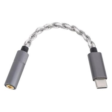 Imagem de Vikye Adaptador de áudio balanceado USB tipo C para 4,4 mm, USB C macho para conector de fone de ouvido HiFi fêmea de 4,4 mm, adaptador de fone de ouvido HiFi portátil de 384 kHz/32 bits