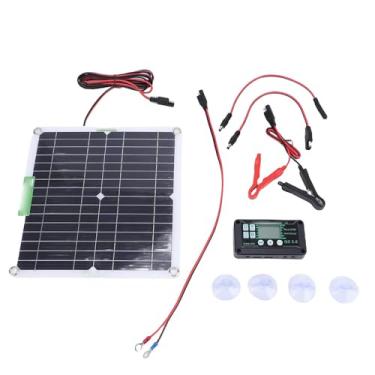 Imagem de POCREATION Painel Solar 20W Com Controlador MPPT, Carregador de Bateria de Silício Monocristalino para Carro Barco RV Moto, Kit de Painel Solar para Exterior